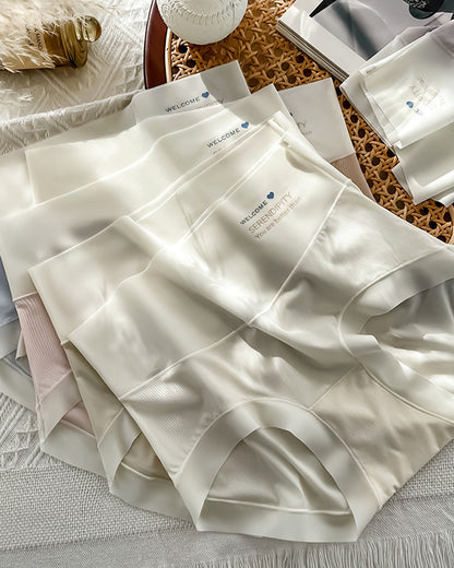 Women's High Waist Ice Silk Pure Cotton Antibacterial Crotch Seamless Underwear