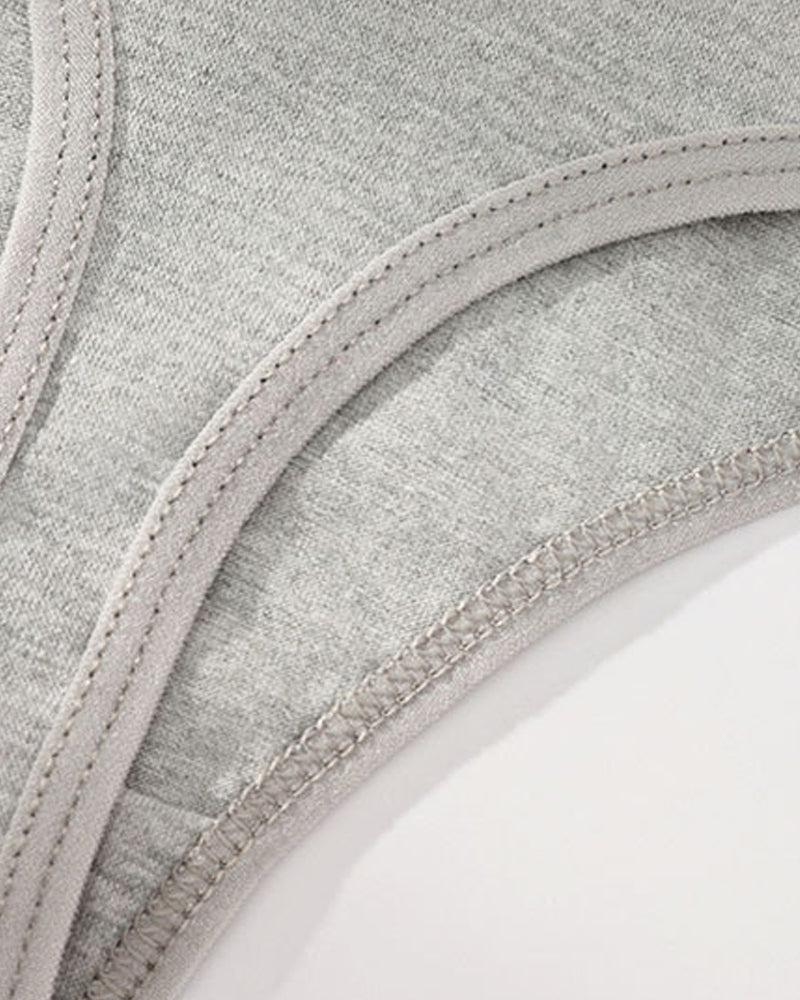 Women's Low-Rise Colorblock Heart-Shaped Lettering Cotton Thong Briefs