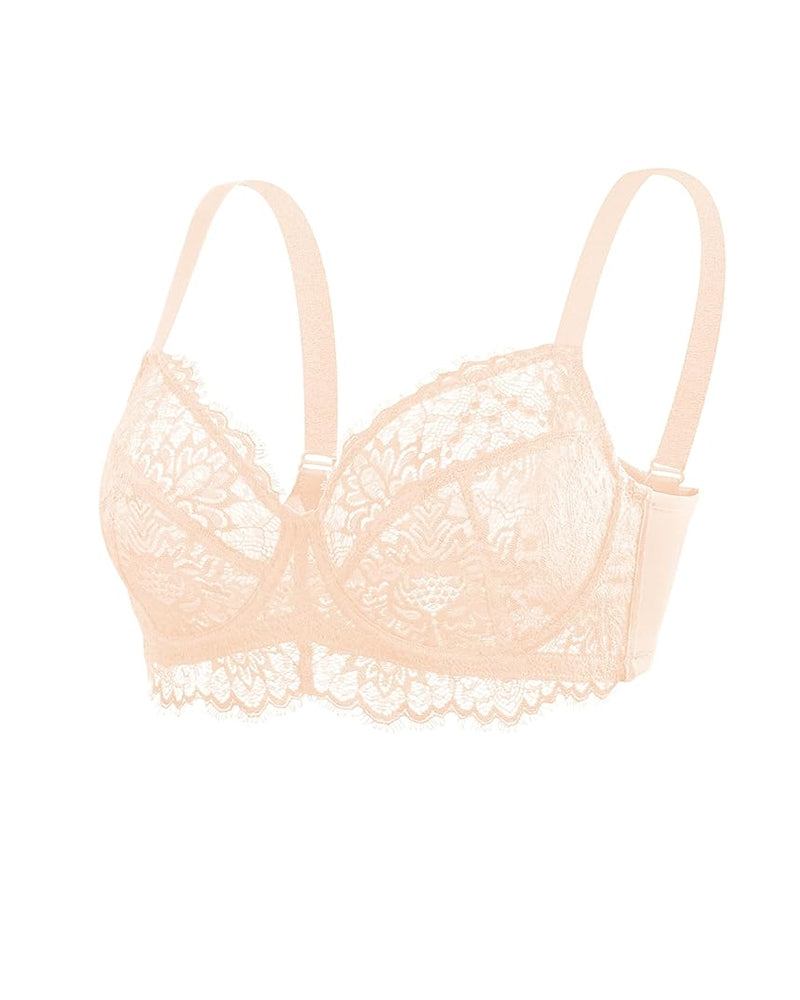 Sunflower Lace Unlined Unpadded Large Size Full Cup Underwire Bra