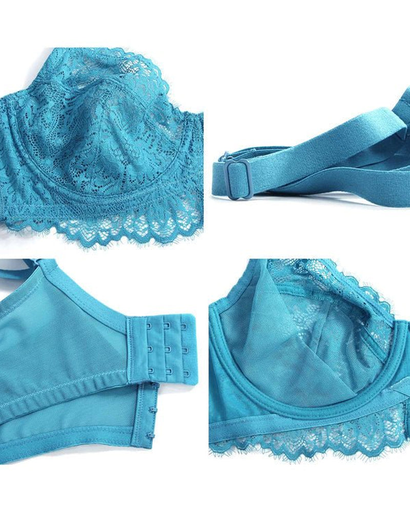Sunflower Lace Unlined Unpadded Large Size Full Cup Underwire Bra