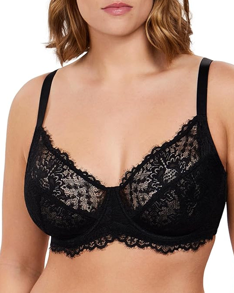 Sunflower Lace Unlined Unpadded Large Size Full Cup Underwire Bra