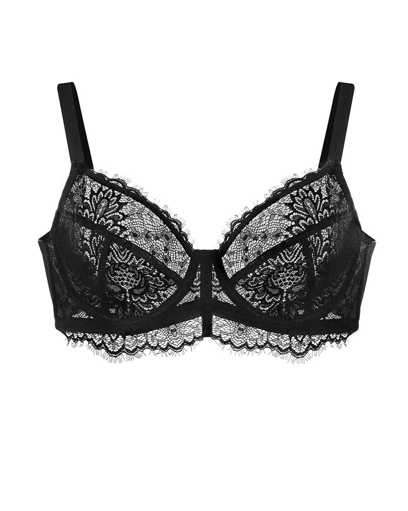 Sunflower Lace Unlined Unpadded Large Size Full Cup Underwire Bra