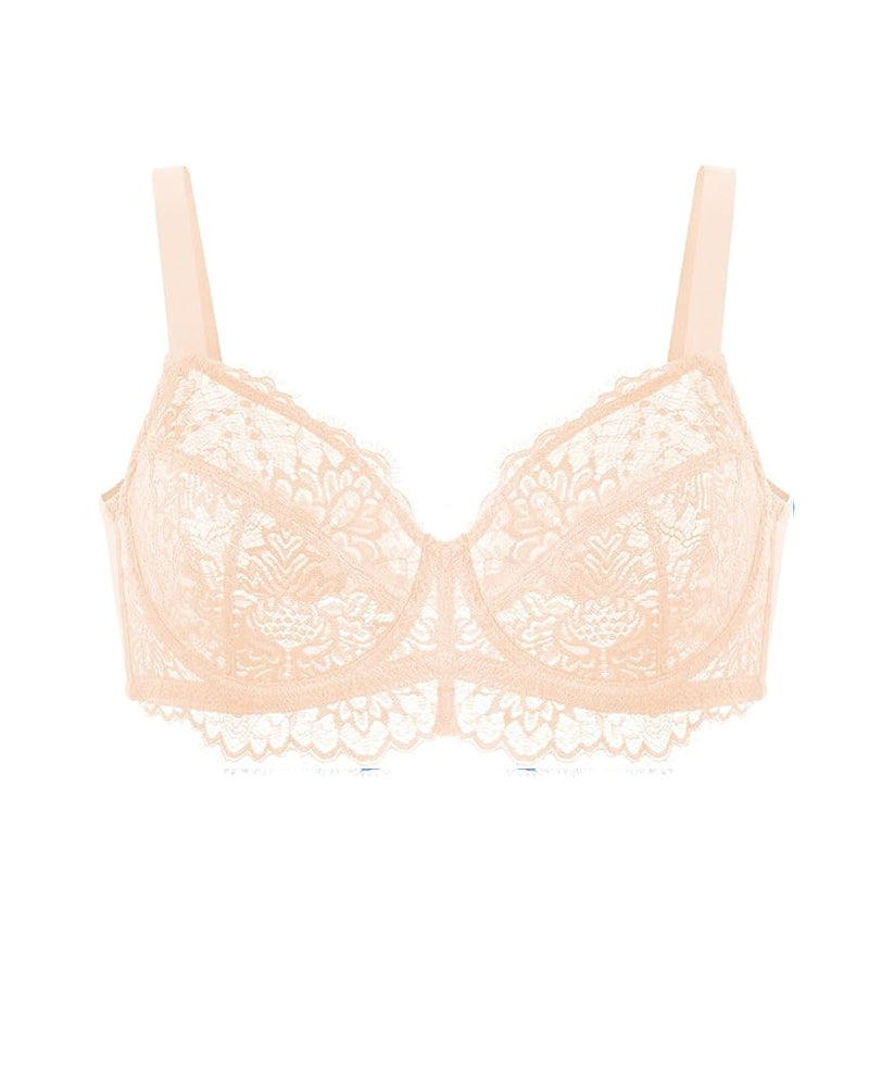 Sunflower Lace Unlined Unpadded Large Size Full Cup Underwire Bra
