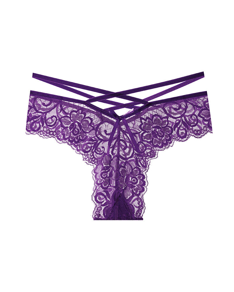 Sexy Jacquard Lace Low Rise Briefs