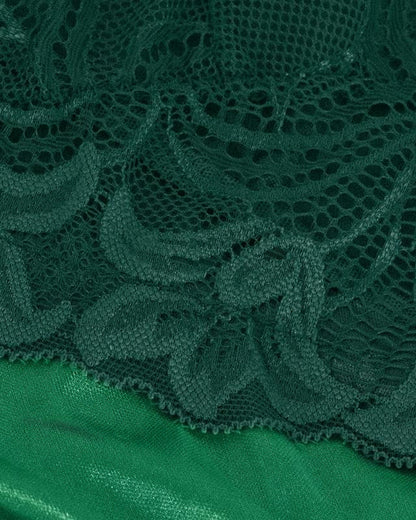 Women's Sexy Lace Satin V Neck Adjustable Straps Backless Nightdress with Thong