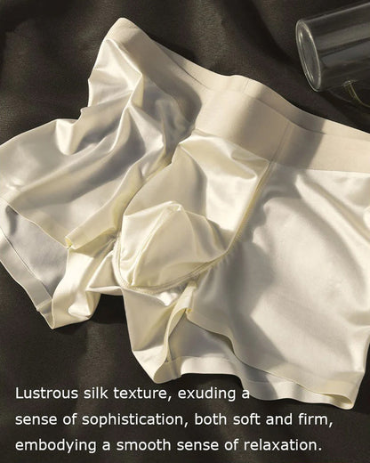 Men's Ice Silk Mulberry Silk Antibacterial Boxer Briefs