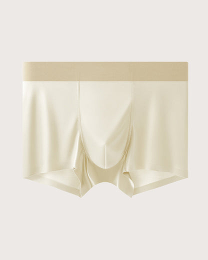 Men's Ice Silk Mulberry Silk Antibacterial Boxer Briefs