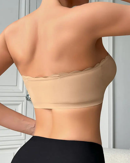 Women's Seamless Strapless Front Buckle Comfort Push Up Bra