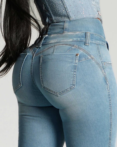 High-Waisted Tummy-Control Stretch-Back Skinny Jeans