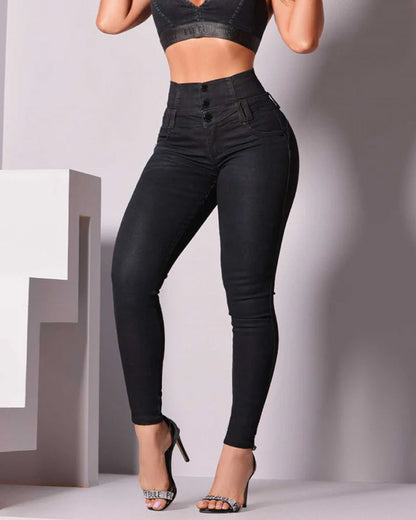 High-Waisted Tummy-Control Stretch-Back Skinny Jeans