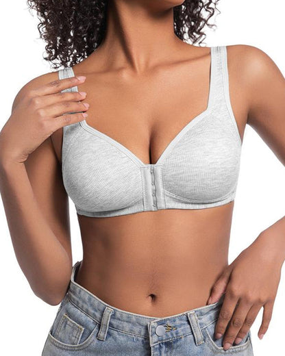 3-Pack Seamless Adjustable Front-Clasp Wireless Push-Up Bras