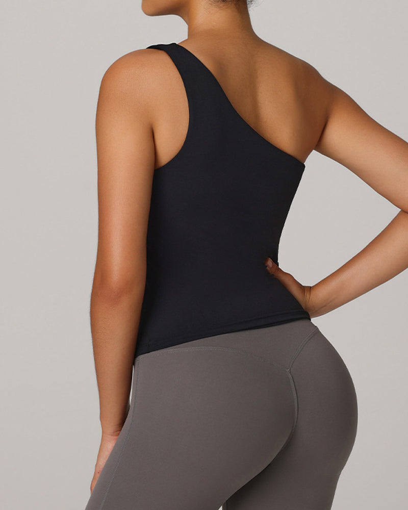 One-Shoulder Waist-Hugging Quick-Drying Sports Vest