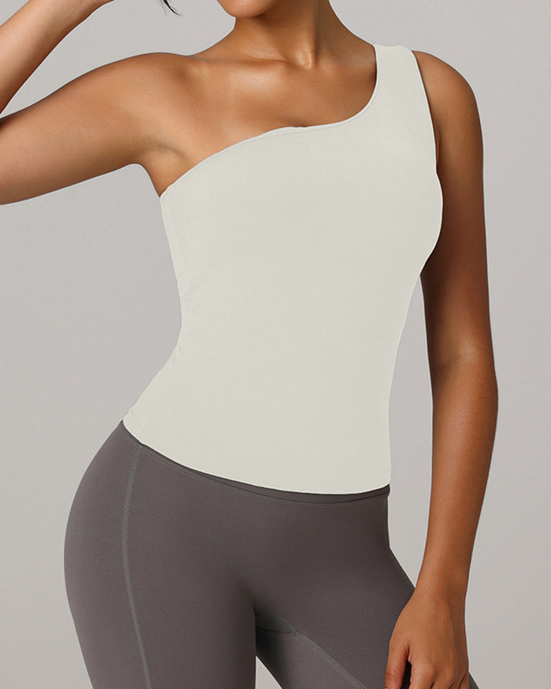 One-Shoulder Waist-Hugging Quick-Drying Sports Vest