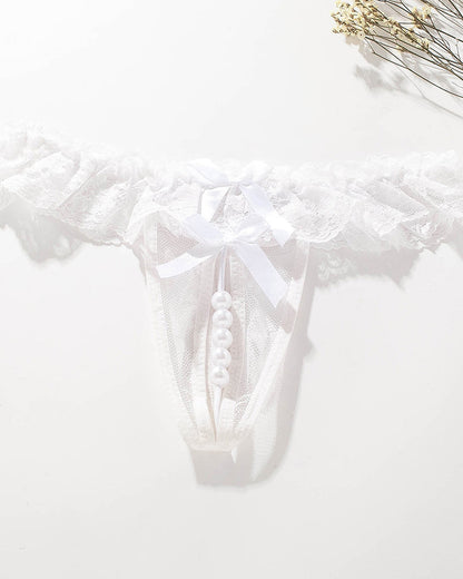Lace Crotchless Massage Pearl Sexy Thong