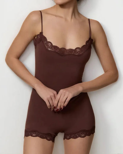 Women's Spaghetti Strap Lace Seamless Sexy Jumpsuit