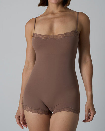 Women's Spaghetti Strap Lace Seamless Sexy Jumpsuit