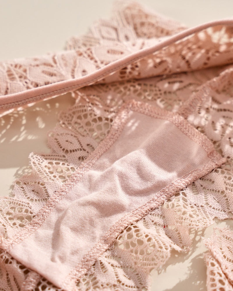 Sexy Bow Lace Breathable Hollow Comfortable Panties