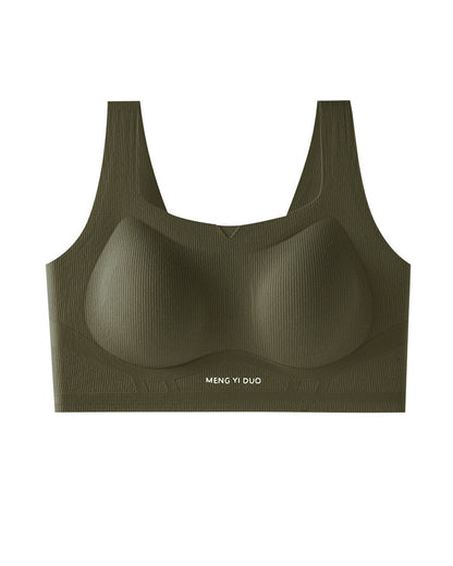 Solid Color No-Wire Seamless Push-Up Casual Vest Bra