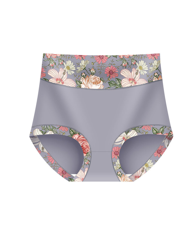 Floral Print High-Waisted Women's Tummy-Control Briefs
