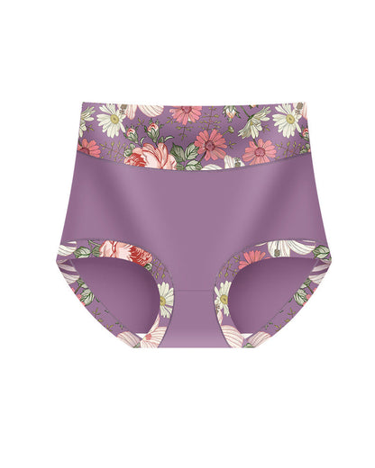 Floral Print High-Waisted Women's Tummy-Control Briefs
