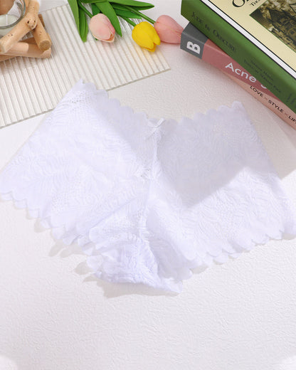 Women's Cotton Bottom Semi-Transparent Seamless Soft Lace Panties