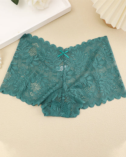 Women's Cotton Bottom Semi-Transparent Seamless Soft Lace Panties