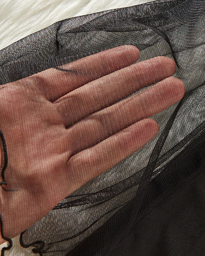 Sexy Lace Mesh See-Through Suspender Nightdress