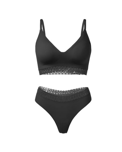 Seamless Sexy Lace Splicing Beautiful Back Underwear Set