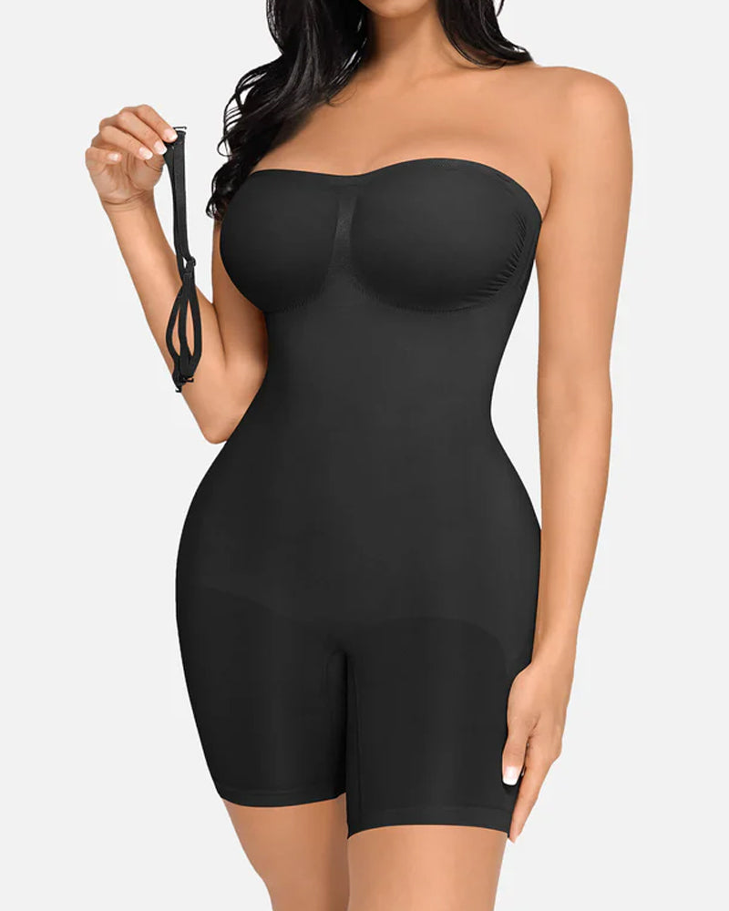 Women's Seamless Tummy Control Body Shaper with Removable Straps
