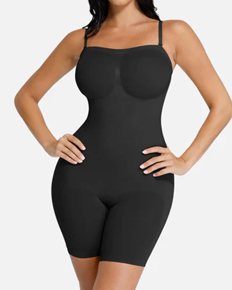 Women's Seamless Tummy Control Body Shaper with Removable Straps