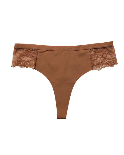 Sexy Lace Colorblock Seamless Thong