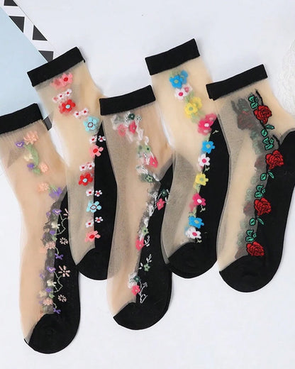 5-pack Women's Floral Jacquard Socks