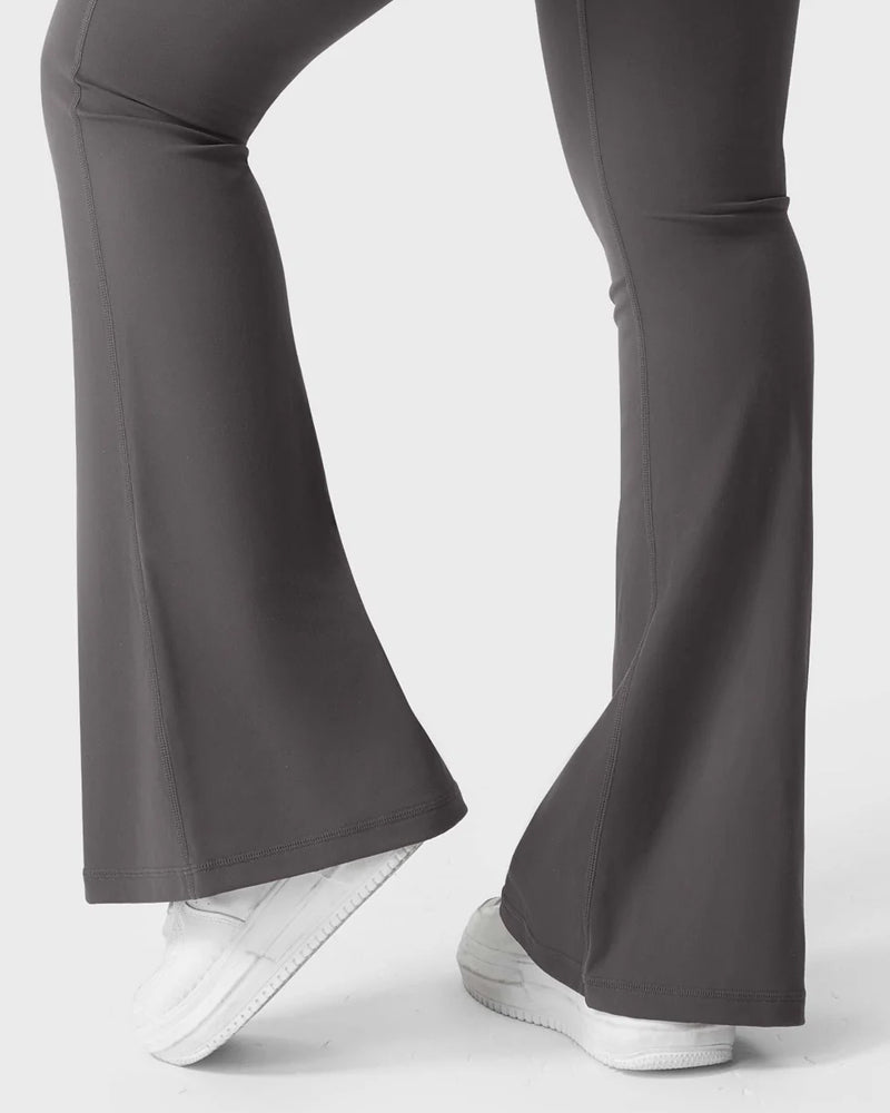 Women's Tummy Control Butt Lifting Pocket Flare Tight Yoga Pants