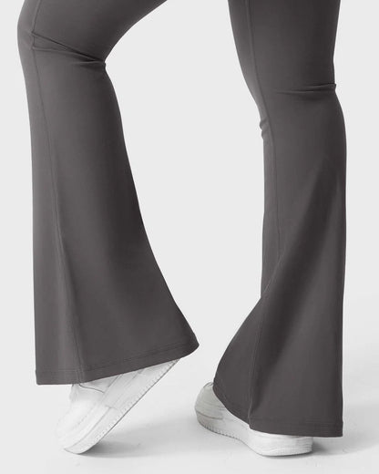 Women's Tummy Control Butt Lifting Pocket Flare Tight Yoga Pants