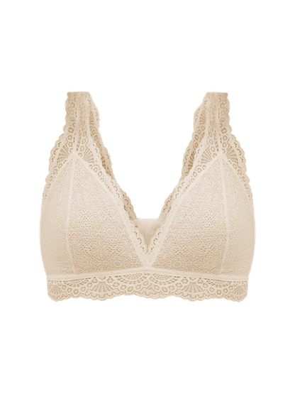 Women's Deep V Knitted Lace Bra
