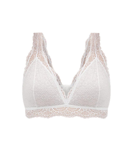 Women's Deep V Knitted Lace Bra