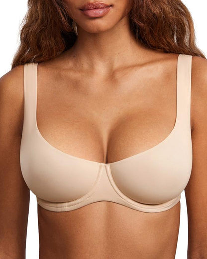 Women's Plus Size Soft Wire-Free Half Cup Bra