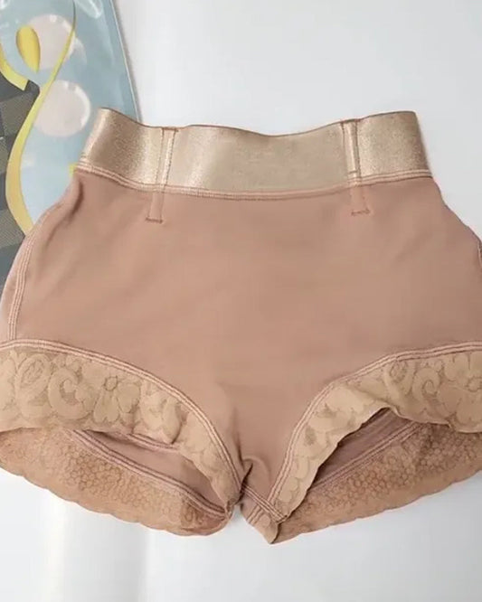 Women's High Waist Lace Trim Body Shaping Panties