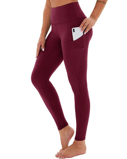 High-waisted Tummy-controlling Elastic Belt Pocket Tight Yoga Pants