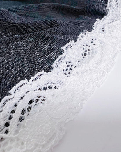 Lace Mesh Stitching See-through Sexy Maid Uniform Suit