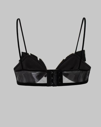 Silver Rhinestone Sexy Mesh Backless Camisole Bra