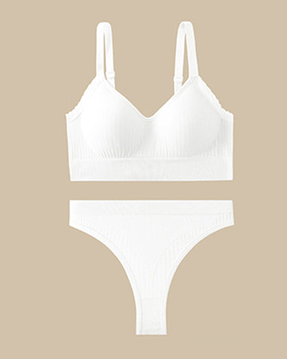 Casual Comfort Lace Wrap Bra Set