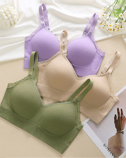 Casual Comfort Lace Wrap Bra Set