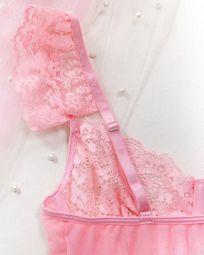 Sexy Lace See-Through Body-Shaping Hollow Bodysuit