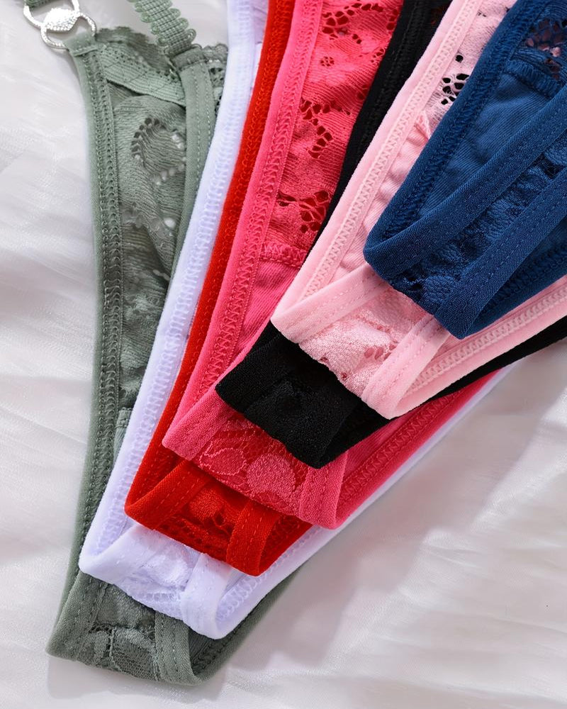 Women's Sexy Floral Lace Translucent Thong