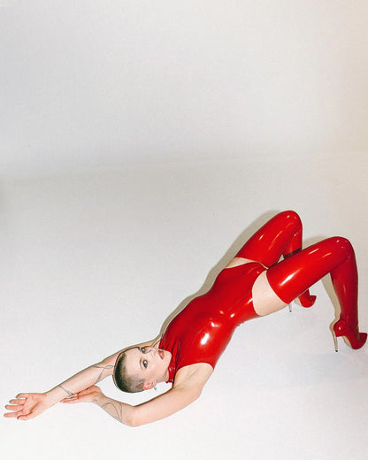 FancyStar® RUBINA Latex Zippers Bodysuit
