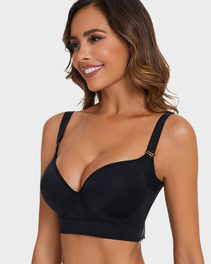 Smoothing Back Push-Up Enhancing Bra - Beige (2 PACK）