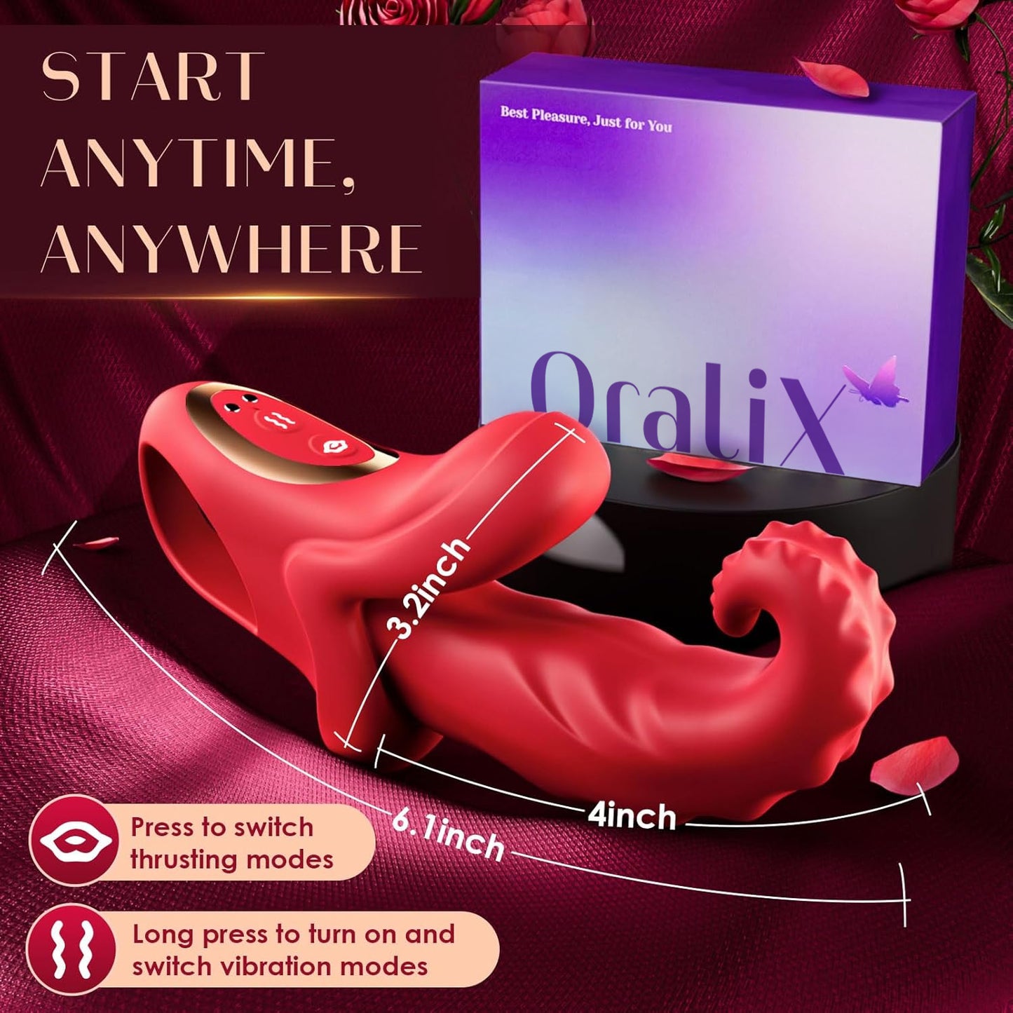💥 2025 Limited 70% ️OFF 👅 OraliX Suptruck 4-in-1 Thrusting & Licking Tongue Kiwinet Vibrator