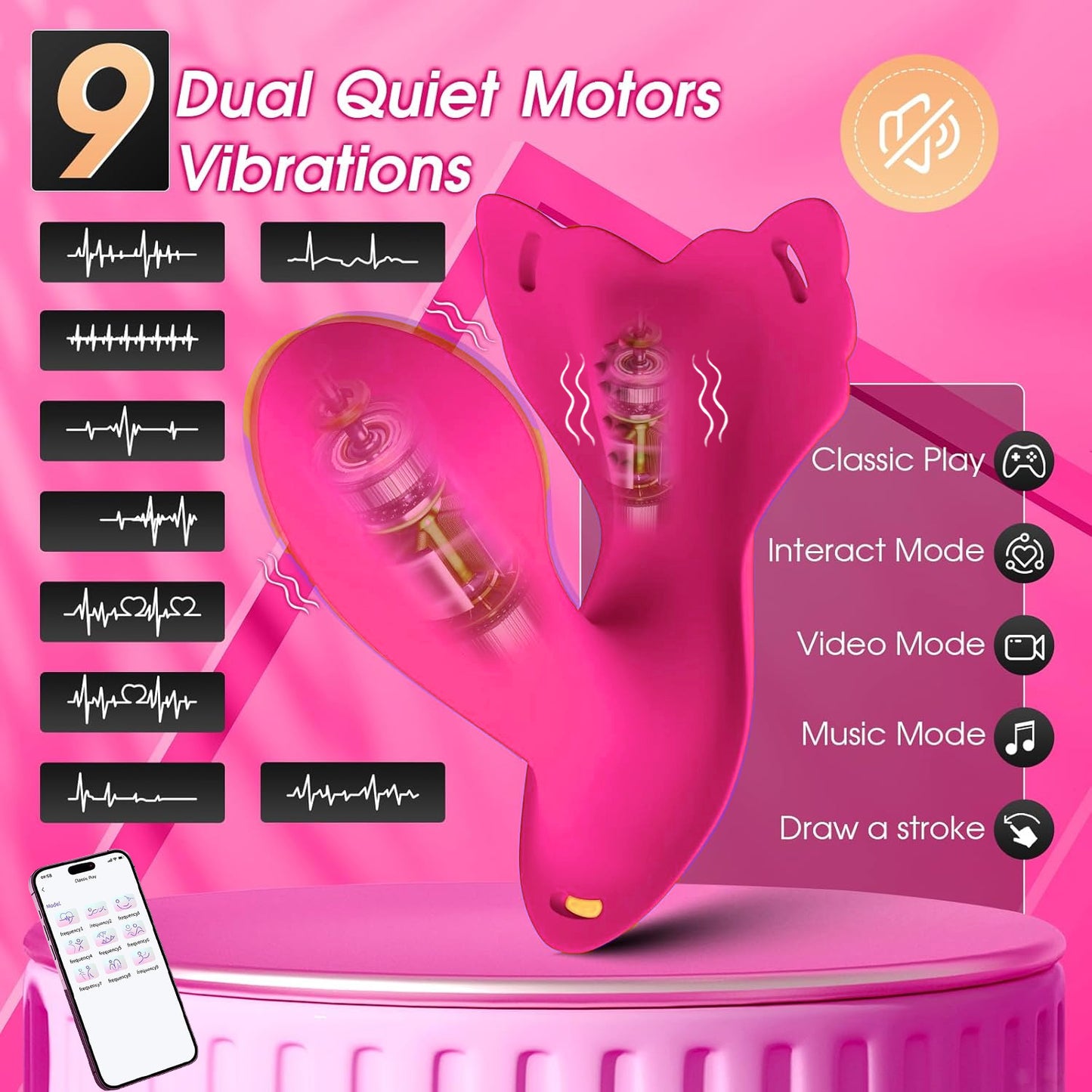 Suptruck™ PleasurePlay Wearable Vibrator X9 📱 Pulse Panty Global Control & 9 Modes
