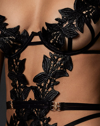 Ophelia Open Bodysuit Black